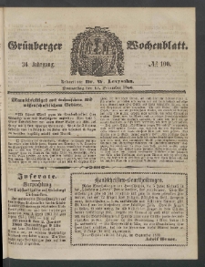 Grünberger Wochenblatt, No. 100. (13. December 1860)