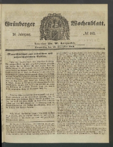 Grünberger Wochenblatt, No. 102. (20. December 1860)