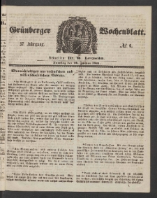 Grünberger Wochenblatt, No. 6. (20. Januar 1861)