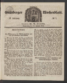 Grünberger Wochenblatt, No. 7. (24. Januar 1861)