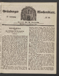 Grünberger Wochenblatt, No. 10. (4. Februar 1861)