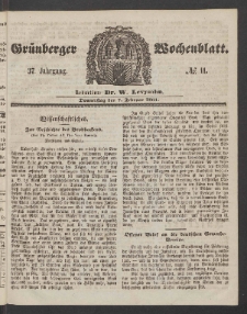 Grünberger Wochenblatt, No. 11. (7. Februar 1861)