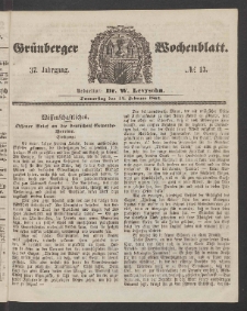 Grünberger Wochenblatt, No. 13. (14. Februar 1861)