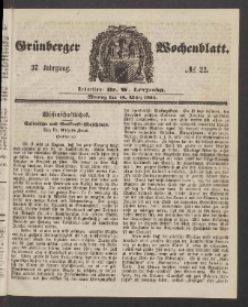 Grünberger Wochenblatt, No. 22. (18. März 1861)
