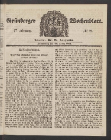 Grünberger Wochenblatt, No. 25. (28. März 1861)