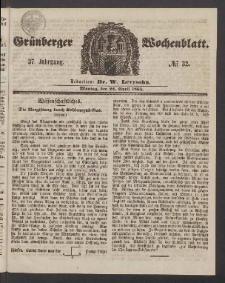 Grünberger Wochenblatt, No. 32. (22. April 1861)