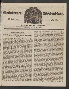 Grünberger Wochenblatt, No. 36. (6. Mai 1861)