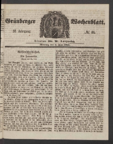 Grünberger Wochenblatt, No. 44. (3. Juni 1861)
