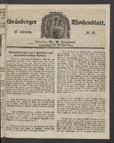 Grünberger Wochenblatt, No. 47. (13. Juni 1861)
