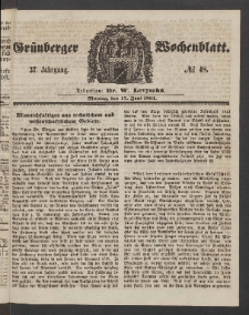 Grünberger Wochenblatt, No. 48. (17. Juni 1861)