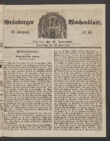 Grünberger Wochenblatt, No. 49. (20. Juni 1861)