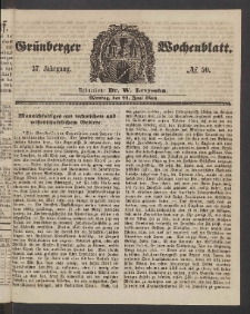 Grünberger Wochenblatt, No. 50. (24. Juni 1861)