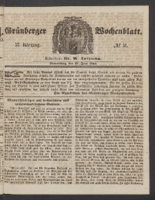 Grünberger Wochenblatt, No. 51. (27. Juni 1861)
