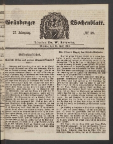 Grünberger Wochenblatt, No. 58. (22. Juli 1861)