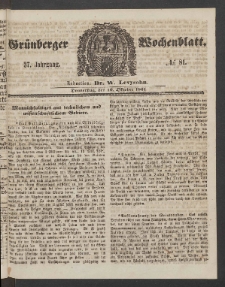 Grünberger Wochenblatt, No. 81. (10. Oktober 1861)