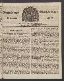 Grünberger Wochenblatt, No. 82. (14. Oktober 1861)