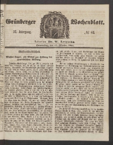 Grünberger Wochenblatt, No. 83. (17. Oktober 1861)