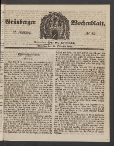 Grünberger Wochenblatt, No. 84. (21. Oktober 1861)