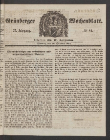 Grünberger Wochenblatt, No. 86. (28. Oktober 1861)