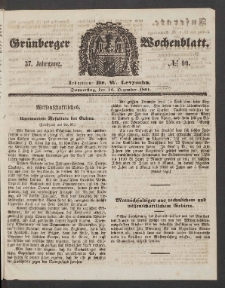 Grünberger Wochenblatt, No. 99. (12. Dezember 1861)