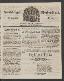 Grünberger Wochenblatt, No. 101. (19. Dezember 1861)
