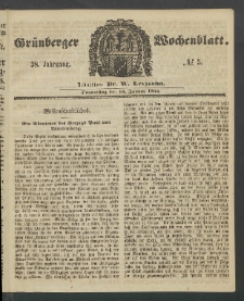 Grünberger Wochenblatt, No. 5. (16. Januar 1862)