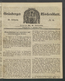 Grünberger Wochenblatt, No. 14. (17. Februar 1862)