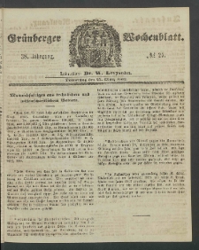 Grünberger Wochenblatt, No. 25. (27. März 1862)