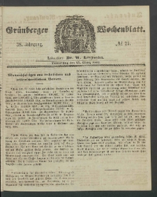 Grünberger Wochenblatt, No. 25. (27. März 1862)