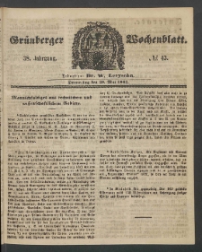 Grünberger Wochenblatt, No. 43. (29. Mai 1862)