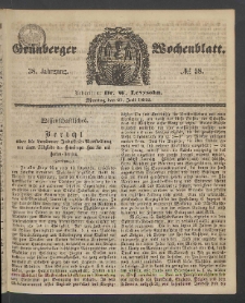 Grünberger Wochenblatt, No. 58. (21. Juli 1862)
