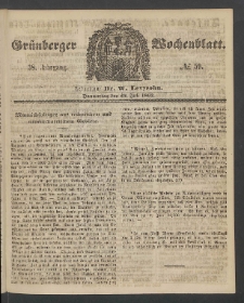 Gr&uuml;nberger Wochenblatt, No. 59. (24. Juli 1862)
