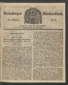Grünberger Wochenblatt, No. 61. (31. Juli 1862)