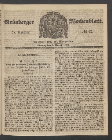 Grünberger Wochenblatt, No. 62. (4. August 1862)