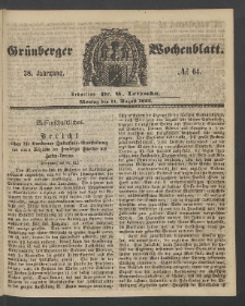 Grünberger Wochenblatt, No. 64. (11. August 1862)