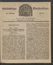 Grünberger Wochenblatt, No. 81. (9. Oktober 1862)