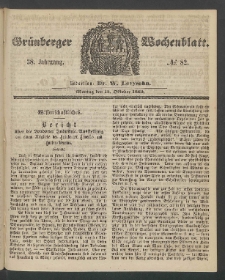 Grünberger Wochenblatt, No. 82. (13. Oktober 1862)