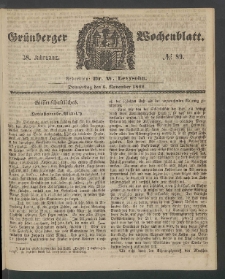 Grünberger Wochenblatt, No. 89. (6. November 1862)