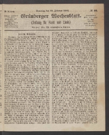 Grünberger Wochenblatt: Zeitung für Stadt und Land, No. 16. (22. Februar 1863)