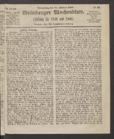 Grünberger Wochenblatt: Zeitung für Stadt und Land, No. 17. (26. Februar 1863)