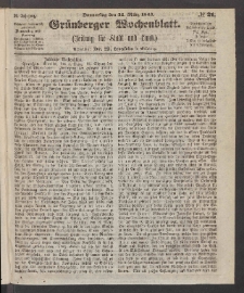 Grünberger Wochenblatt: Zeitung für Stadt und Land, No. 21. (12. März 1863)