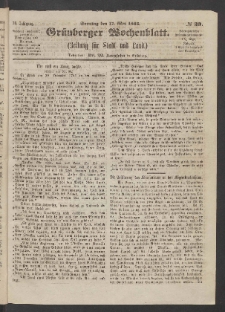 Grünberger Wochenblatt: Zeitung für Stadt und Land, No. 39. (17. Mai 1863)
