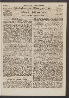 Grünberger Wochenblatt: Zeitung für Stadt und Land, No. 79. (4. Oktober 1863)