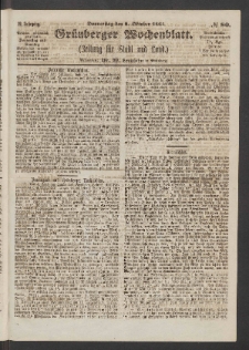 Grünberger Wochenblatt: Zeitung für Stadt und Land, No. 80. (8. Oktober 1863)