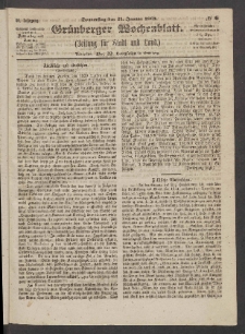 Grünberger Wochenblatt: Zeitung für Stadt und Land, No. 6. (21. Januar 1864)