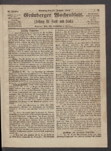 Grünberger Wochenblatt: Zeitung für Stadt und Land, No. 9. (31. Januar 1864)