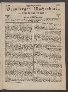 Grünberger Wochenblatt: Zeitung für Stadt und Land, No. 16. (25. Februar 1864)