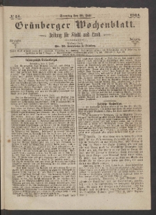 Grünberger Wochenblatt: Zeitung für Stadt und Land, No. 54. (10. Juli 1864)