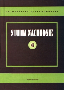 Studia Zachodnie, tom 6 - spis treści