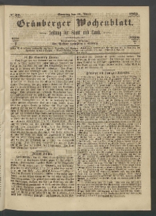 Grünberger Wochenblatt: Zeitung für Stadt und Land, No. 34. (30. April 1865)
